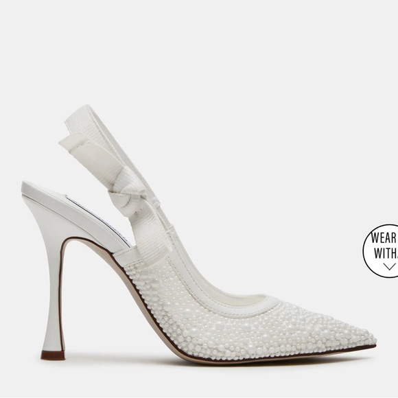Steve Madden BRI WHITE LACE PEARL Heels - Picture 1 of 3